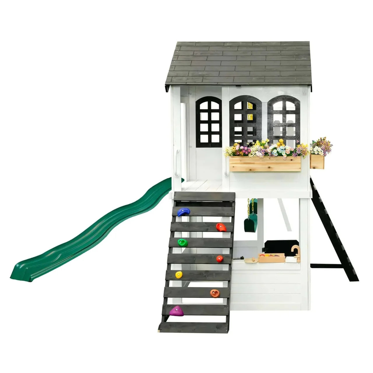 2Mamabees Reign Two Story Swingset